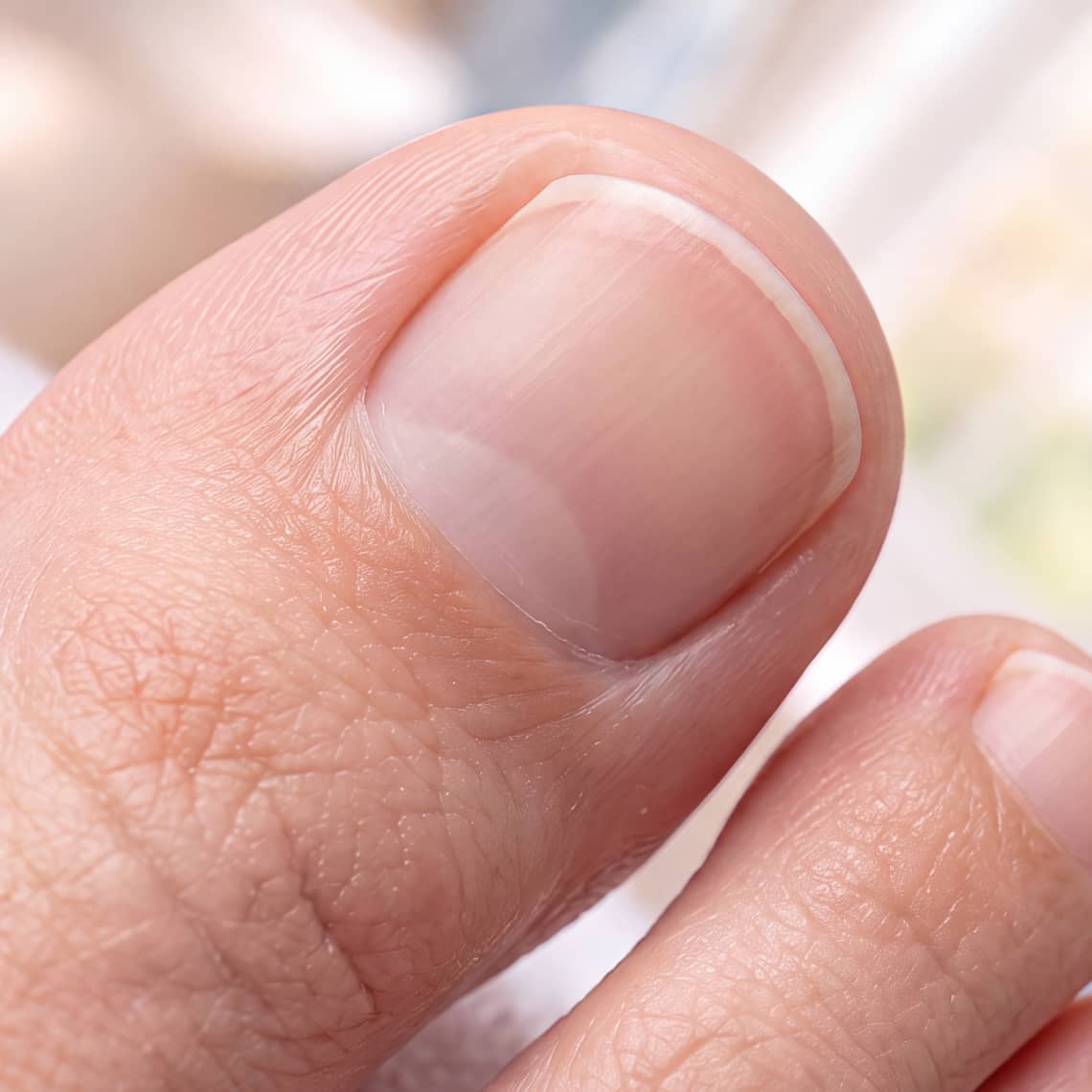 Nahaufnahme gepflegter Füße – Nagelmatrix und Nagelwachstum als Thema der Nagelpflege